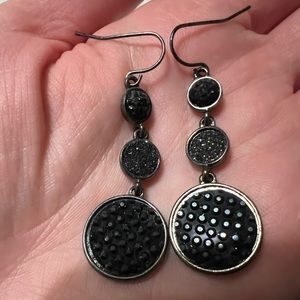 Black and Silver Hanging Earrings